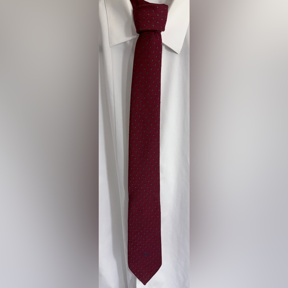 Dior Burgundy and Gray w/ Dior logo Patterned Tie